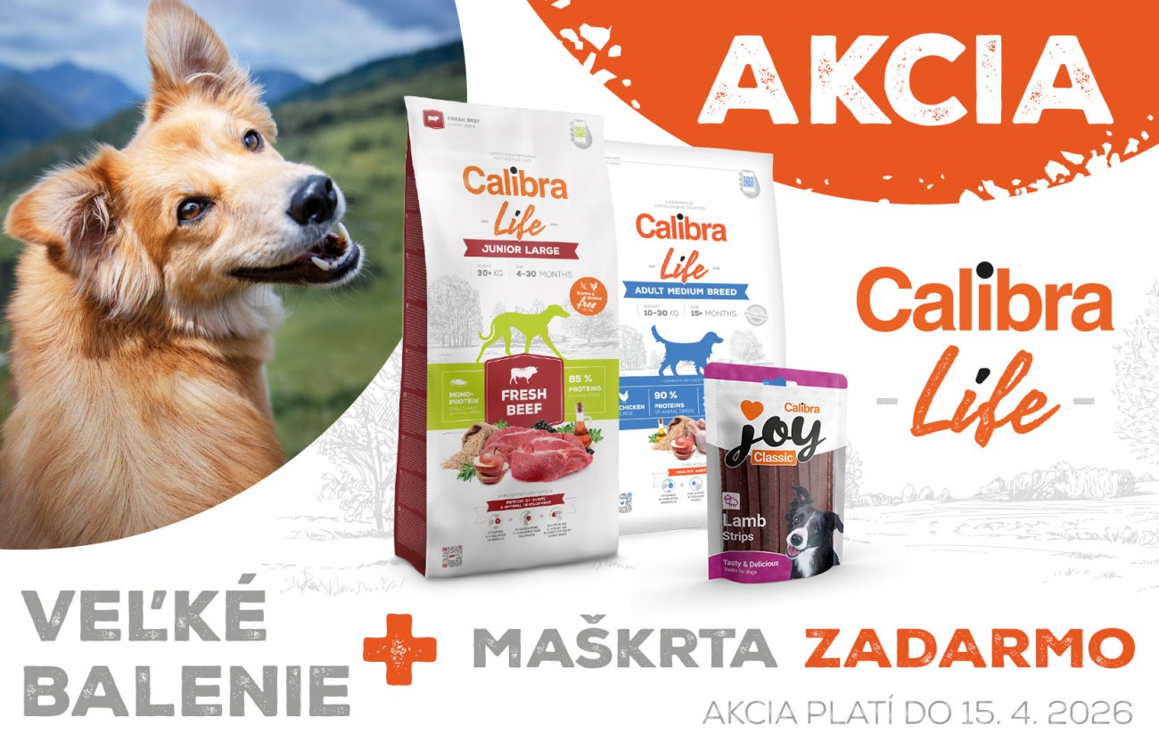 Calibra Dog Life akcia velke granule plus maskrty Calibra Joy Classic 250g