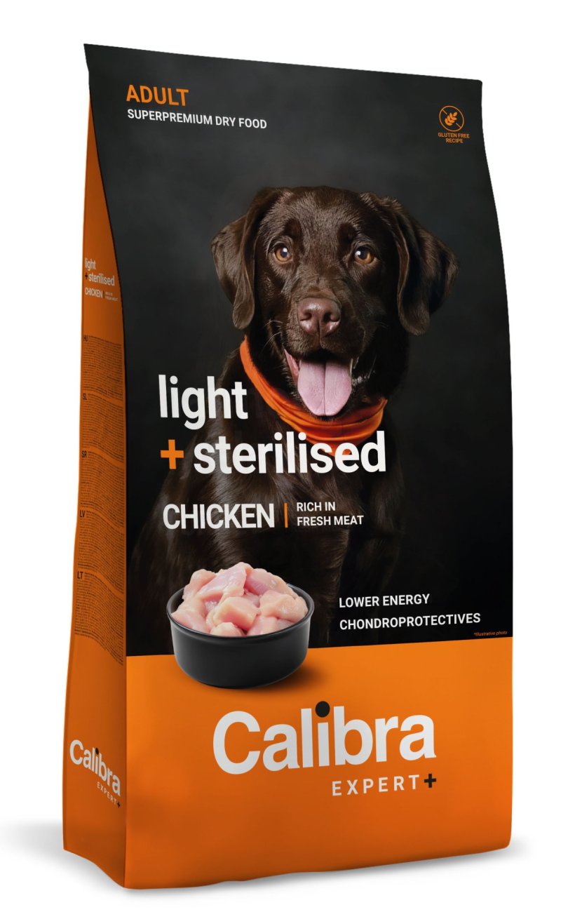 Calibra Dog EXPERT+ Adult Light & Sterilised Chicken 12kg