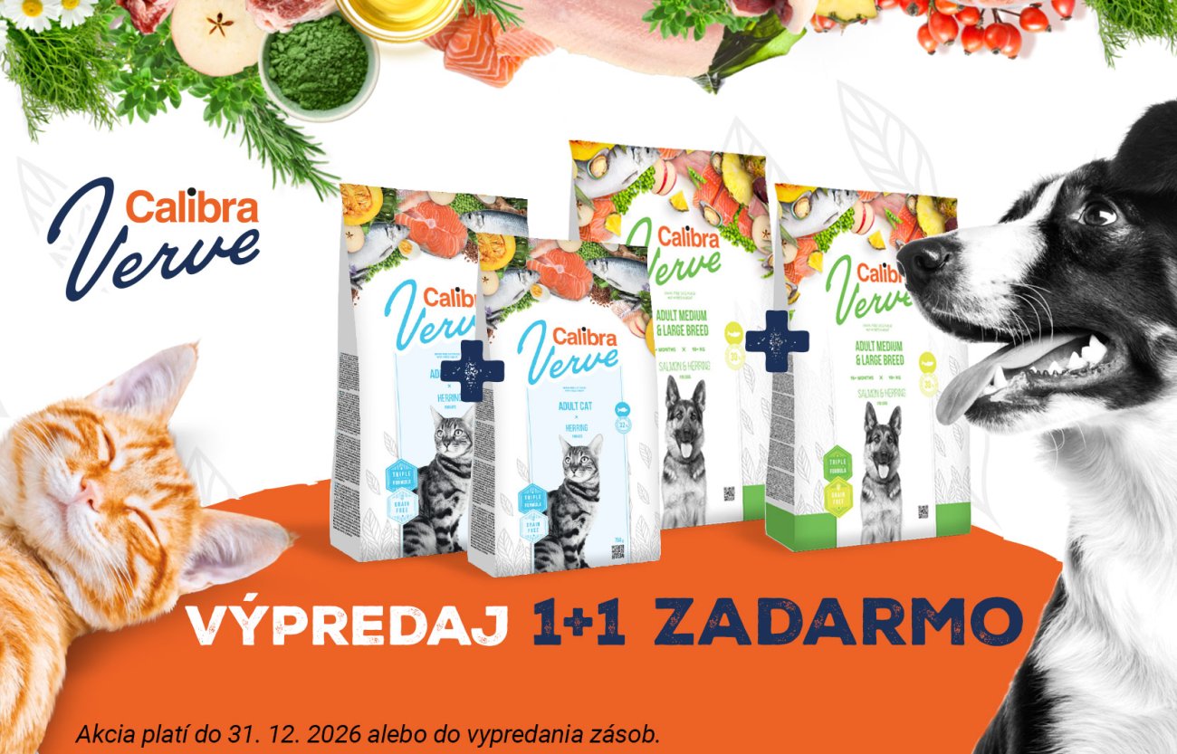 Banner Calibra Verve: výpredaj granulí v akcii 1+1
